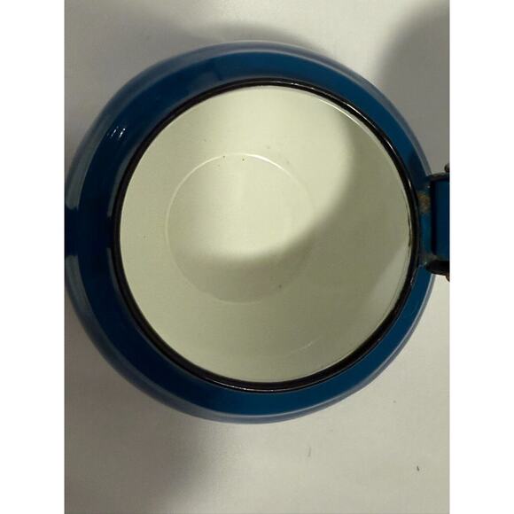 Vintage 1960's Robin egg Blue enamelware Small Teapot, 5 inch - Picture 9 of 15